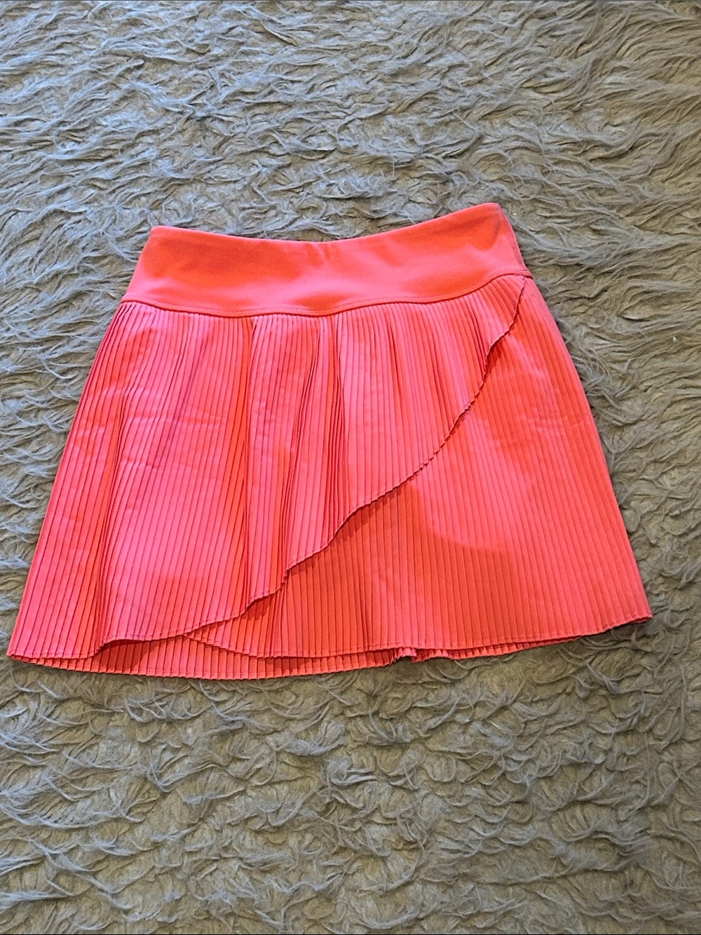 Yogalicious Coral Pink Pleated Ruffle Mini Skort